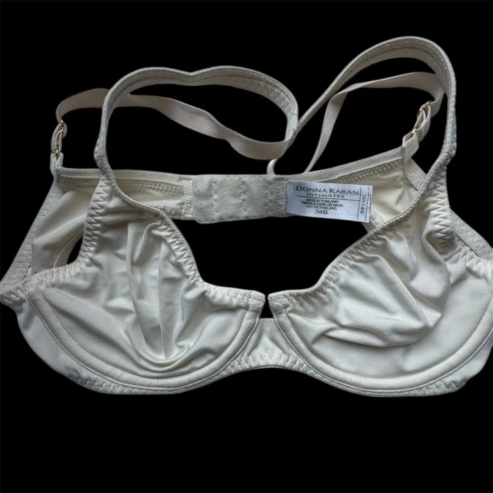 Donna Karan Cream Off White Underwire Tee Shirt Bra Intimates 34B